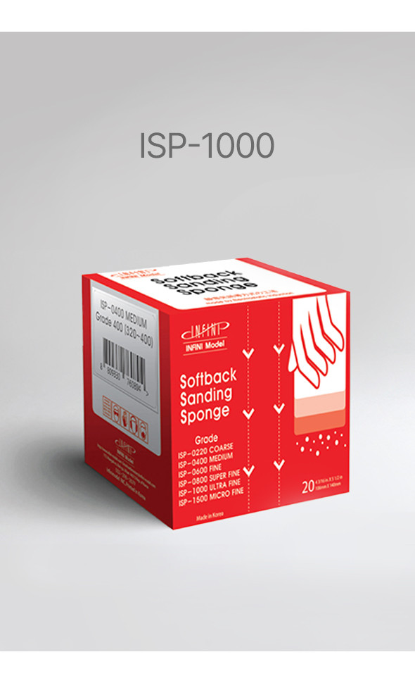 INFINI ISP-1000 primium Ultra Fine Sponge Sandpaper Ultra Fine 1000 (1Box/20Piece)