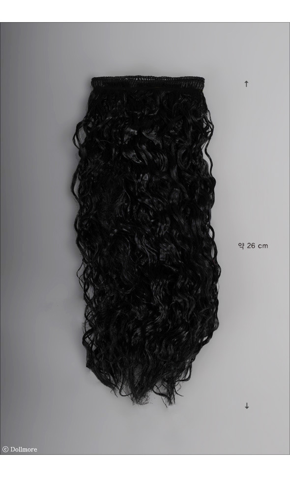 Mohair Soft Long Wave string Hair : Black (SM1)