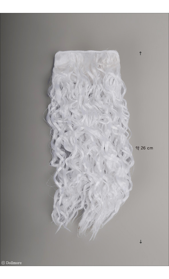 Mohair Soft Long Wave string Hair : White (SM101)