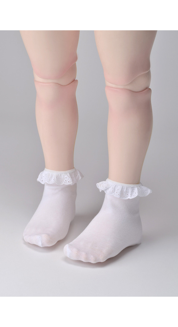 Lusion Doll Size - Race CK Socks (White)