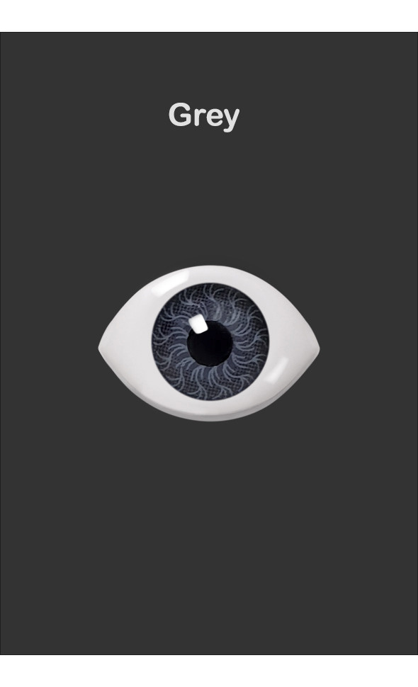 12mm - MB Oval Acrylic Eyes (Grey)