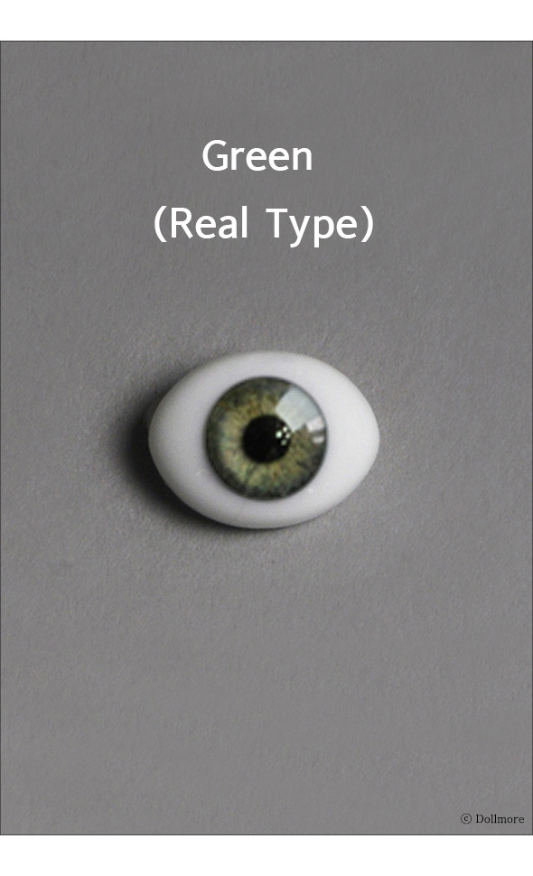 10mm Paperweight glass eyes Oval Real type - Green(Real Type)