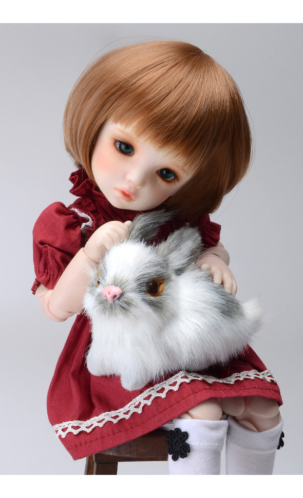 For Doll - Fur Rabbit Doll (Rabbit Doll Gray White)