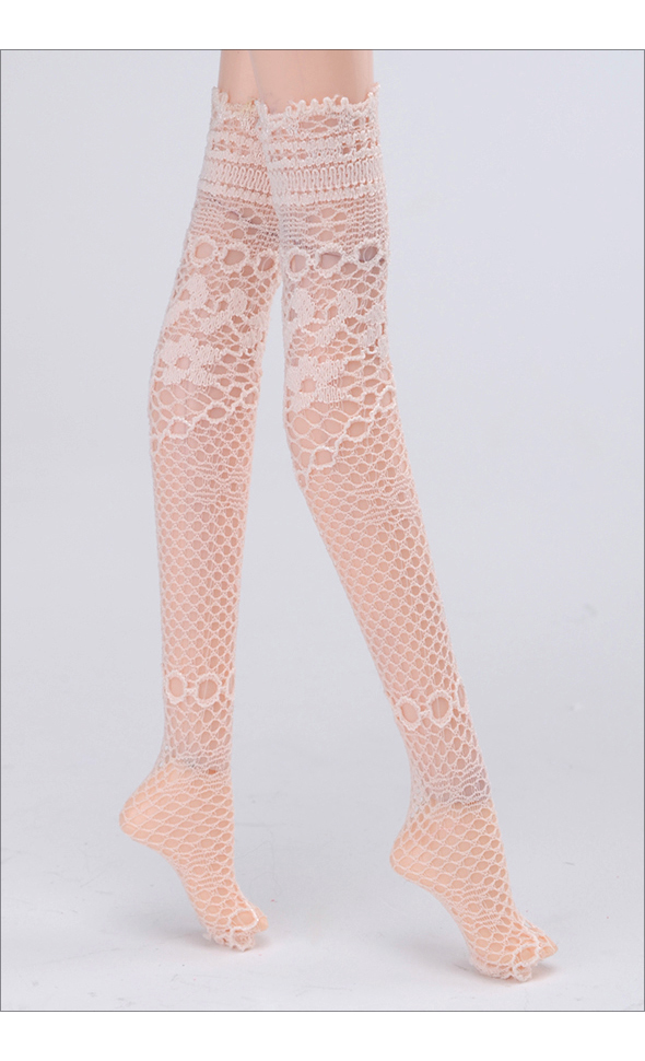 12 inch Size - TX Lace Knee Socks (Beige)