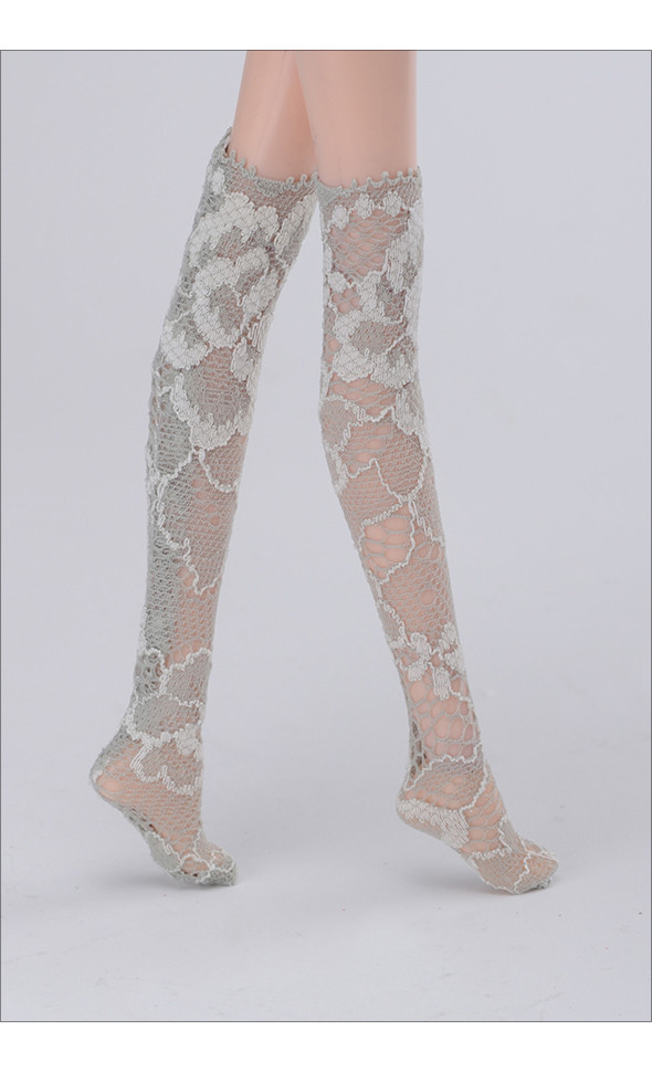 12 inch Size - TX Lace Knee Socks (Gray)