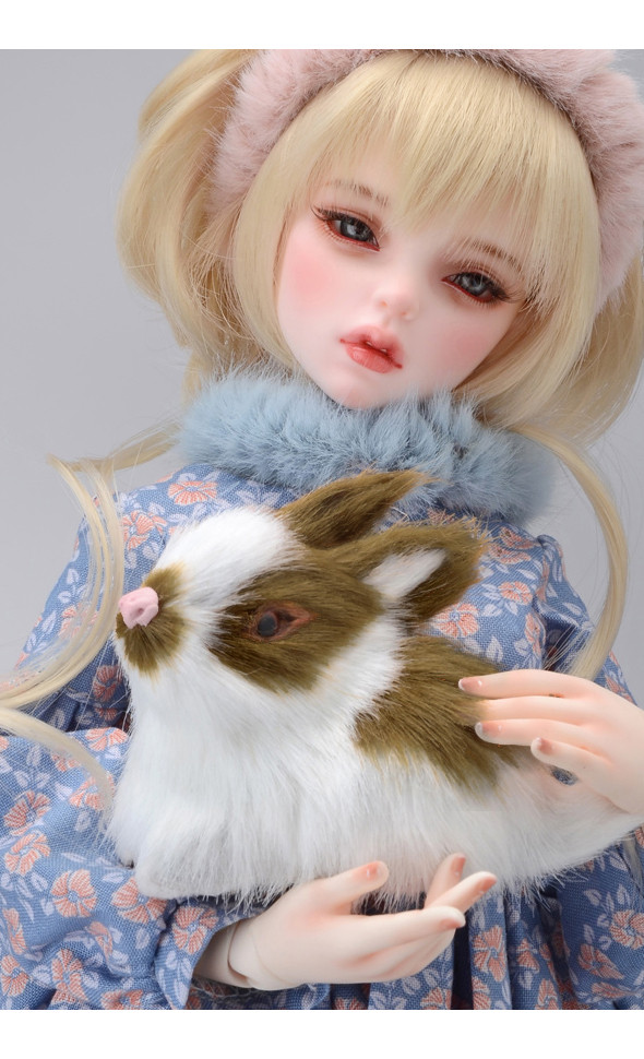 For Doll - Fur Rabbit Doll (Khaki Brown White)