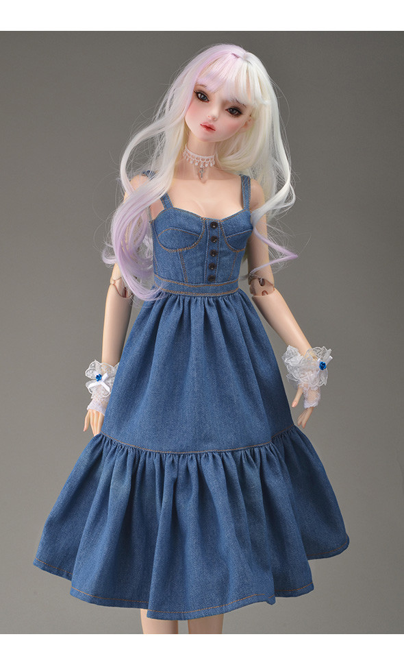 Model F Size - LDBA Bustier One Piece Dress (Blue) [B5-4-5]