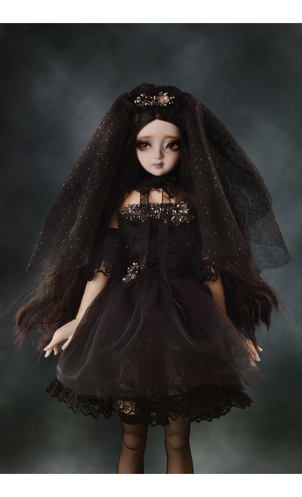 (Limited Costume) Judith Girl Size - Bride of the Monster Black Dress Set - LE10