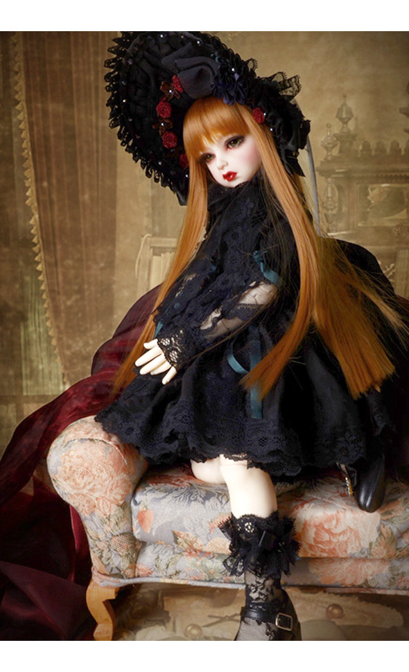 (Limited Costume) Illua Doll Size - Ribbon Candy Dress Set (Black) - LE10