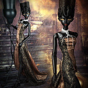 (Limited Costume)Model Doll Size - You Under My Raven Skin Clothes Set - LE10