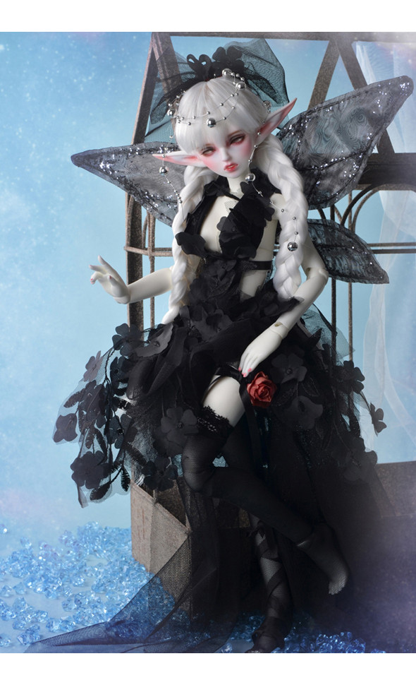 (Limited Dress Set) Judith Girl Size -  Flower Fairy Black Dress Set (Black) - LE15