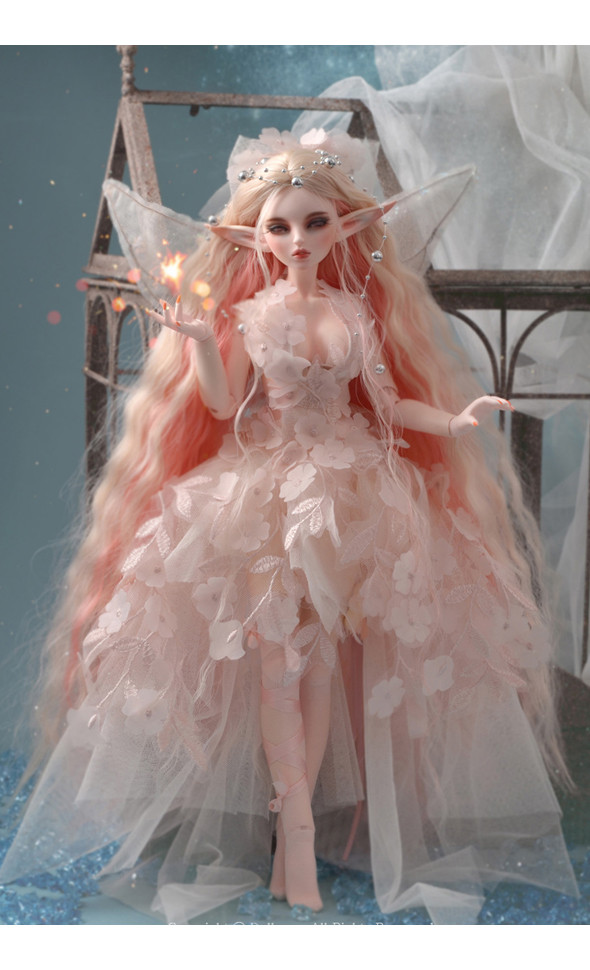 (Limited Dress Set) Judith Girl Size -  Flower Fairy Black Dress Set (Coral Pink) - LE15