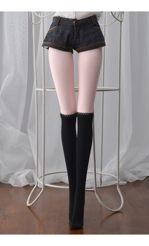 Model F Size - Knee Solid Stockings (Black)