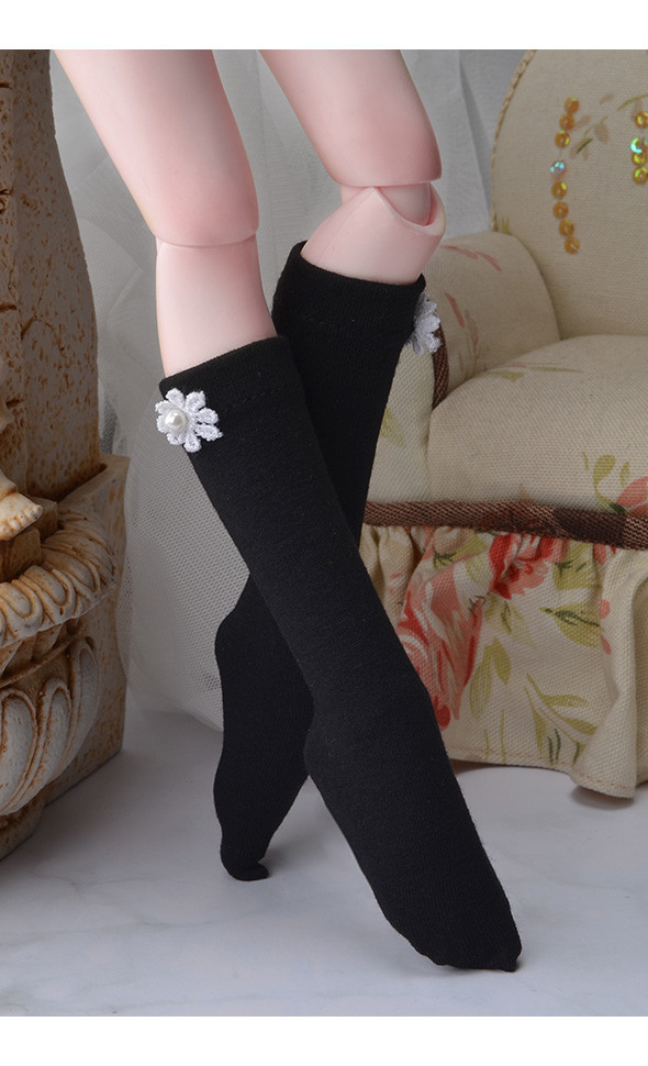 MSD - Flower Knee Stocking (Black)