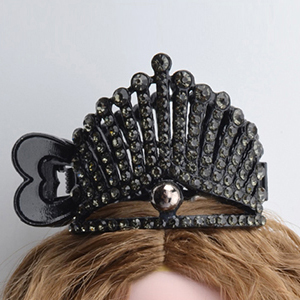 Vare Crown Rhine Stone Pin (Black)