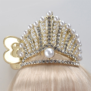 Vare Crown Rhine Stone Pin (Gold - Pearl)