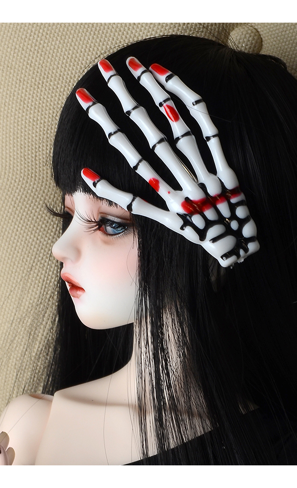  GD Skull Hand HairPin (White Blood)