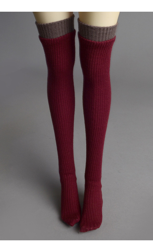 SD - L Knee socks (Dark Red)