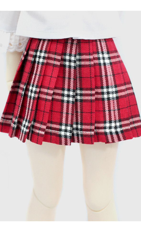 MSD -  Basic Checkers Skirt (Red)[A6-5-3]