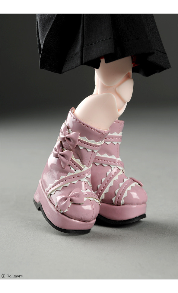 (Damage Sale) Dear Doll Size - French Ribbon Boots (Pink)