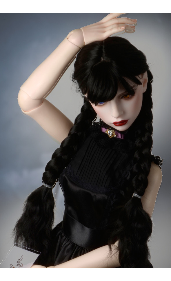 (13-14) Shirley Bang Pgtail Wig (Black)