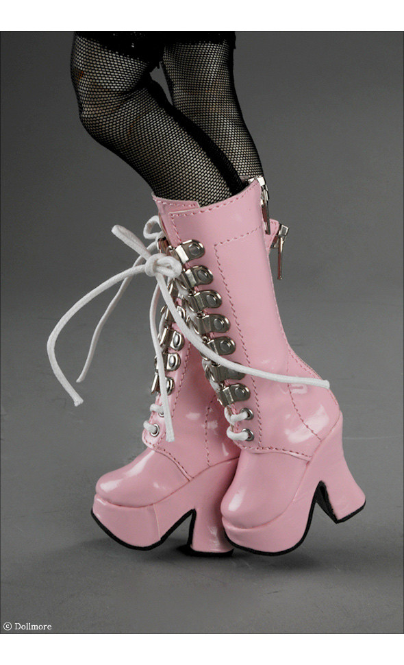 (Damage Sale) MSD (high heels) Shoes - Platform Basic Boots (Pink)