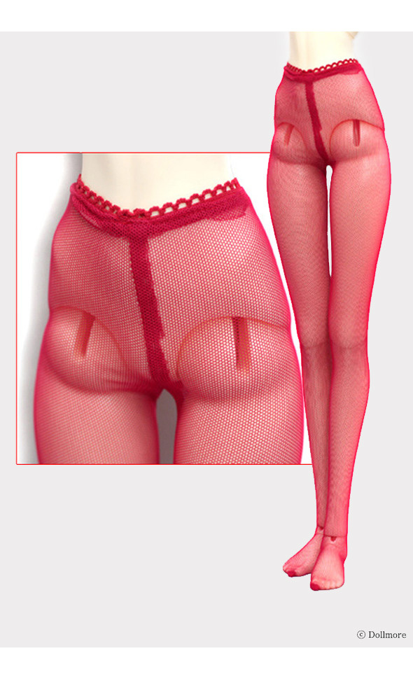Model F Size - Panty Mesh Stockings(Red)[B6-5-3]