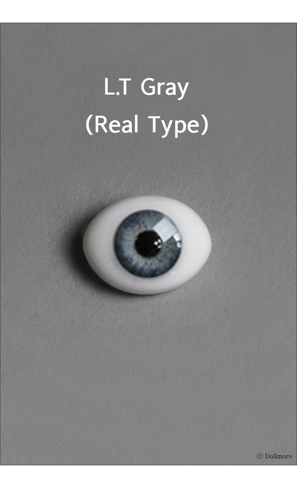 10mm Oval Real Type PaperWeight Glass Eyes - LT Gray (Real Type)[N7-2-6]