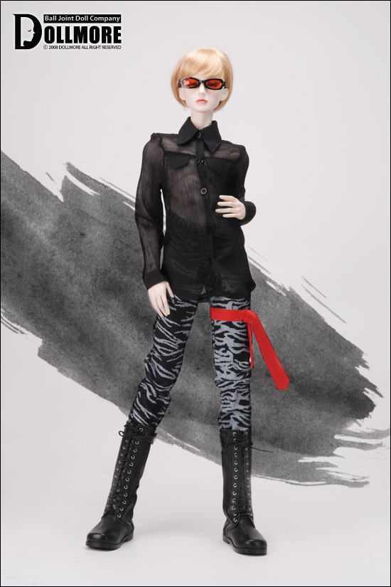 Model M Size - Yoro Chiffon Shirt (Black)