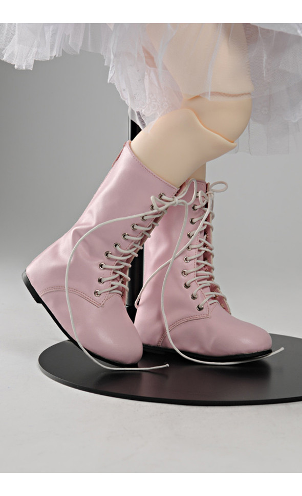 (Damage Sale) Lusion Doll Shoes - Basic Flat Boots (Pink)