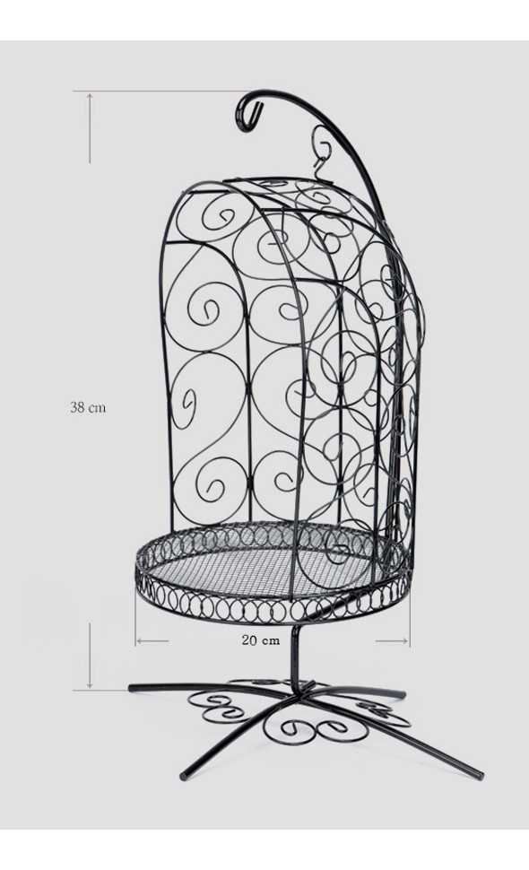 1/4 Scale Bird Cage Style Iron Chair only (Black)