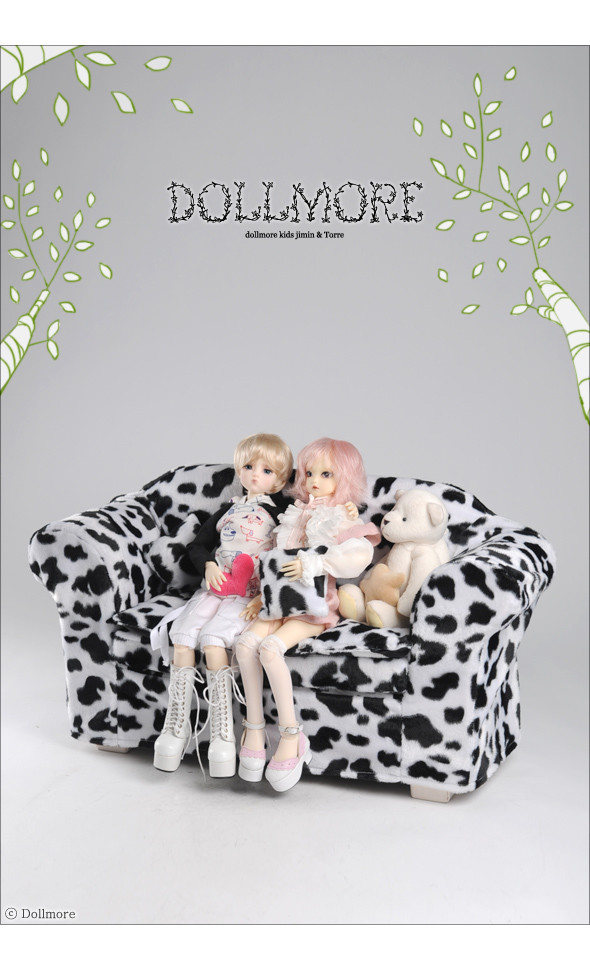 Model doll size - Fabric Double Sofa Cover Set (Milk Cow)
