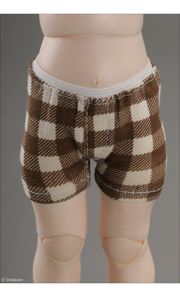 Dear Doll Size - Boy trunk span panties (Check Brown)
