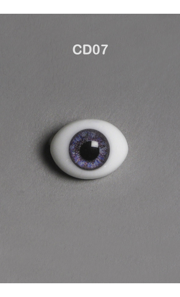 12mm Classic Flat Back Oval Glass Eyes (CD07)