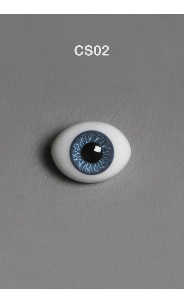 12mm Classic Flat Back Oval Glass Eyes (CS02)[N5-2-2]
