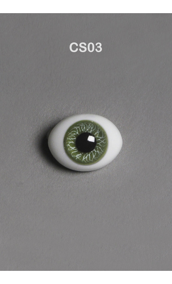 12mm Classic Flat Back Oval Glass Eyes (CS03)