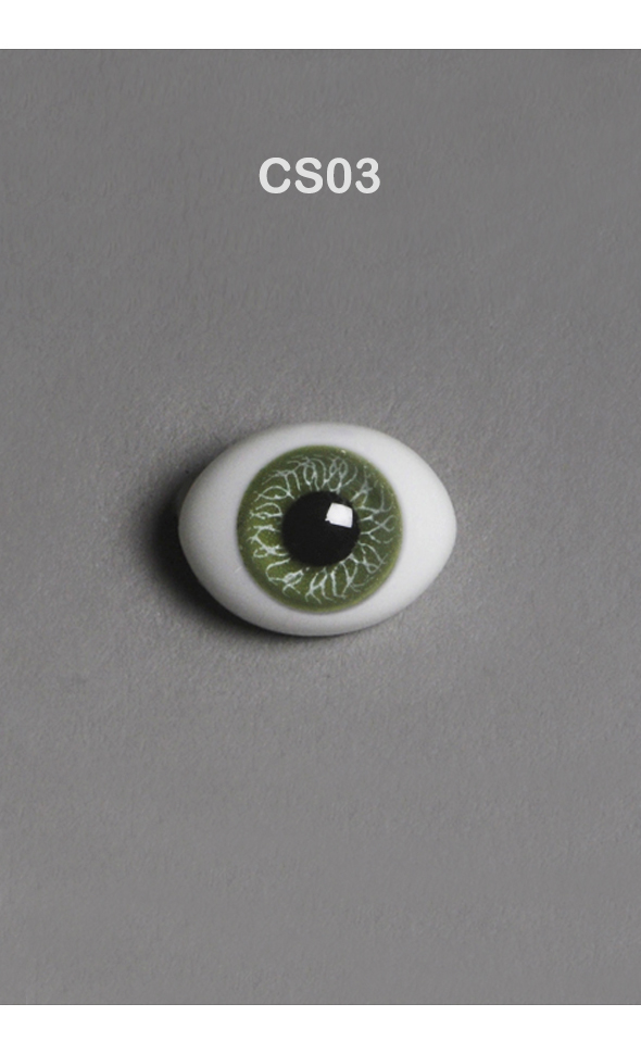 12mm Classic Flat Back Oval Glass Eyes (CS03)