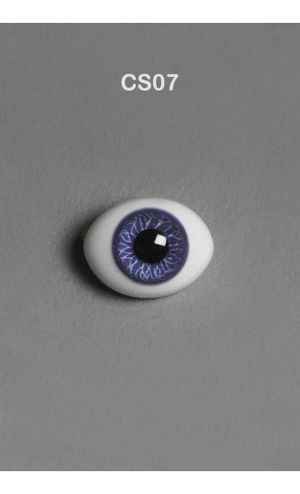 12mm Classic Flat Back Oval Glass Eyes (CS07)