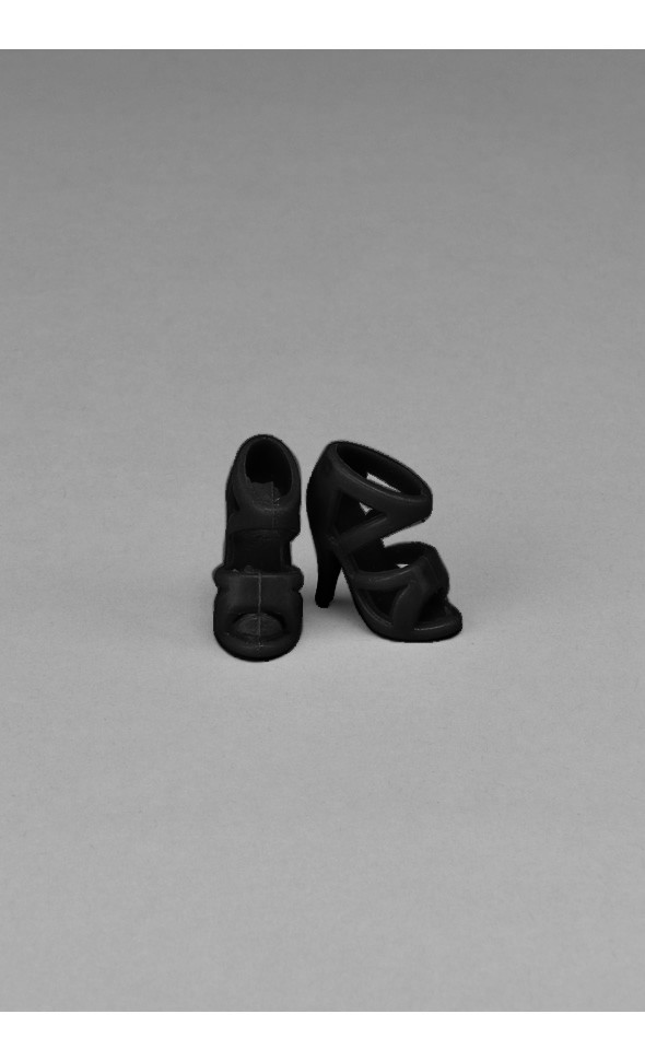 12 Inch Doll SB High Heeled Shoes High heel (Black)