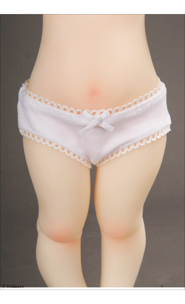 Mokashura Size - Simple Triangle GIRL Panties (White)