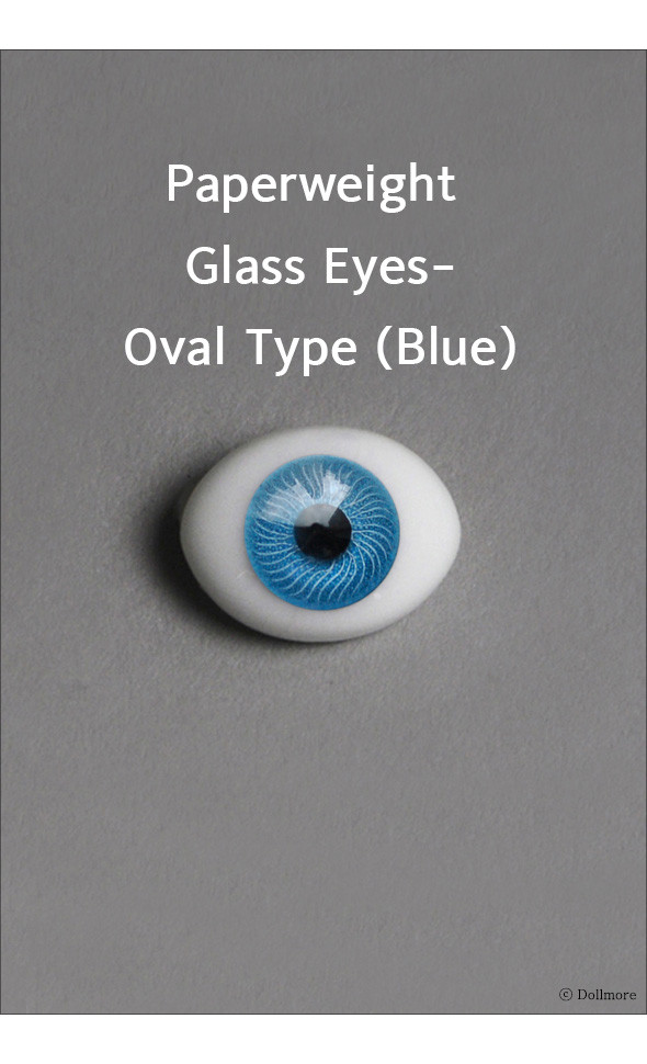 16mm Paperweight Glass Eyes-Oval Type (Blue)