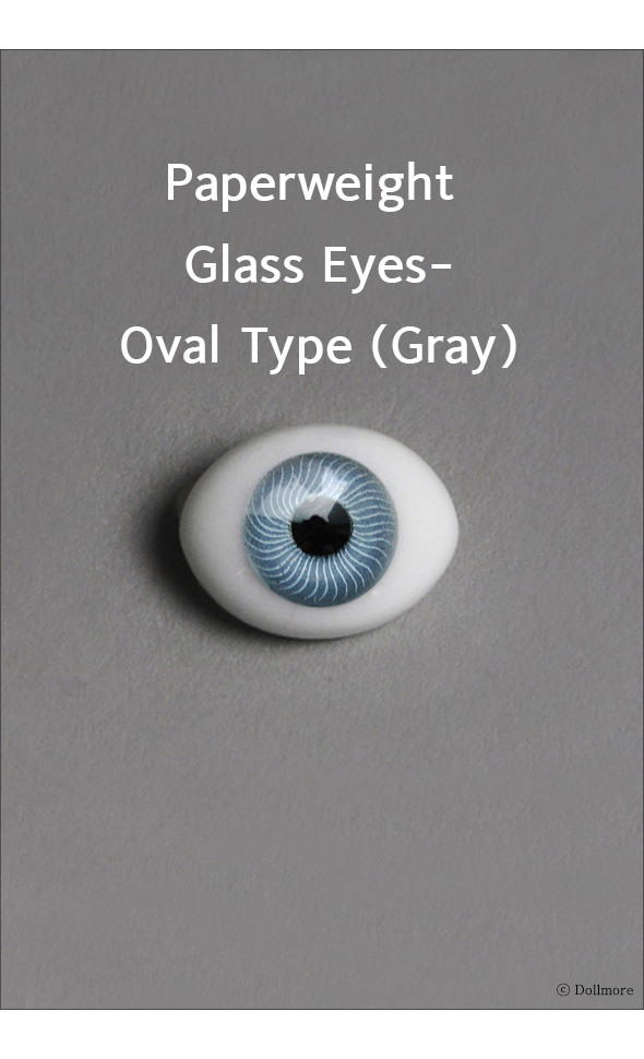 16mm Paperweight Glass Eyes-Oval Type (Gray)