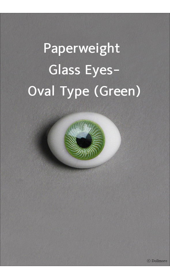 16mm Paperweight Glass Eyes-Oval Type (Green)