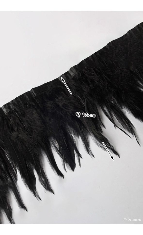Fluffy Feather (Black / 40cm) - A