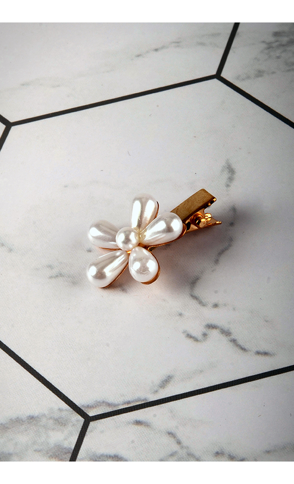 Pearl Flower Single Side Pin (Ivory) 