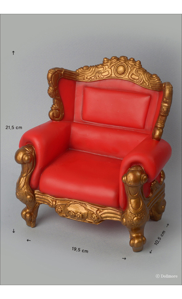 1/4 Scale MSD Size Rococo Chair (Red/Gold)