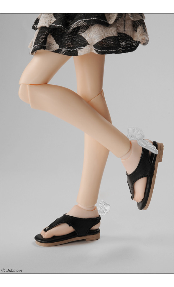 (Damage) MSD - KKM Flip Flop Wing Shoes (Black)