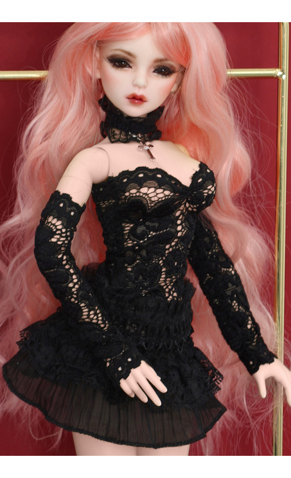 MSD - Reko Lace Dress Set (Black)