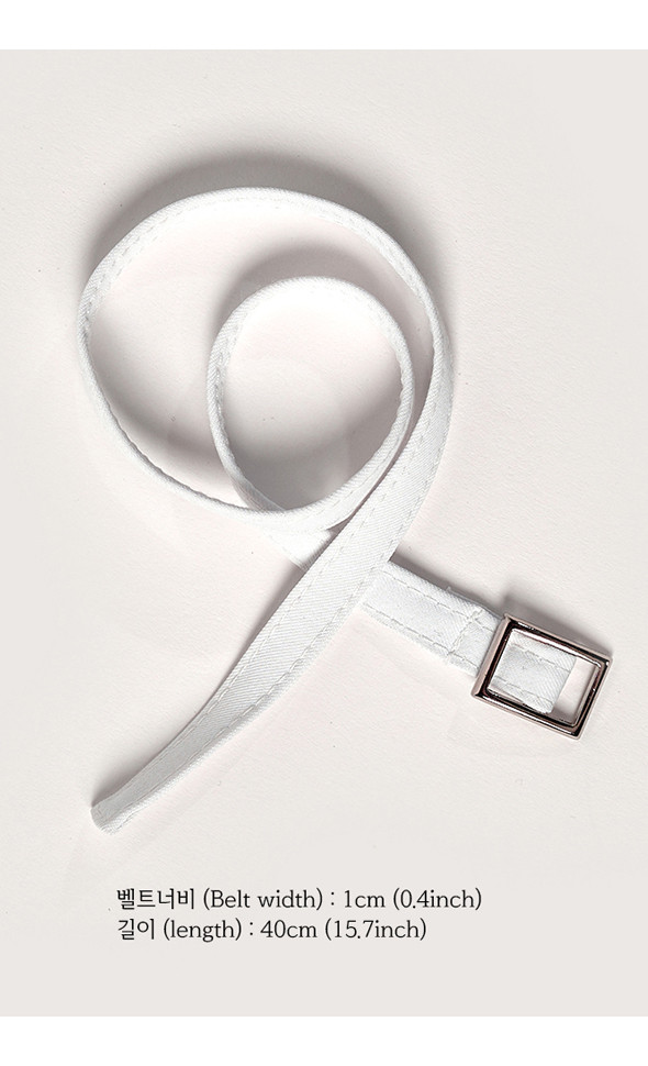 ALL Size 1cm thick Fabric Belt (White / 40cm)