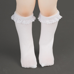 Mokashura Size - Ponyo Knee Socks (White)